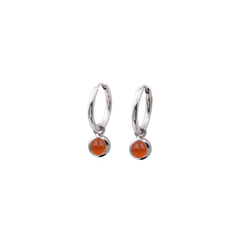 Carnelian hoop earrings