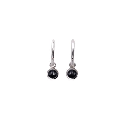 Black onyx hoop earrings