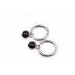 Black onyx hoop earrings