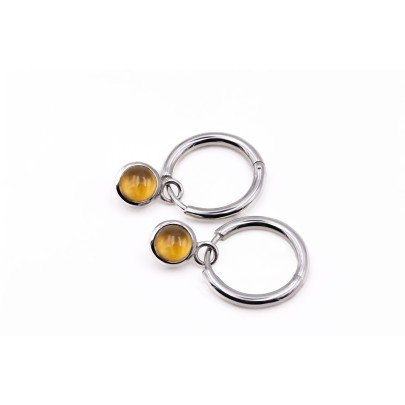 Citrine quartz hoop earrings