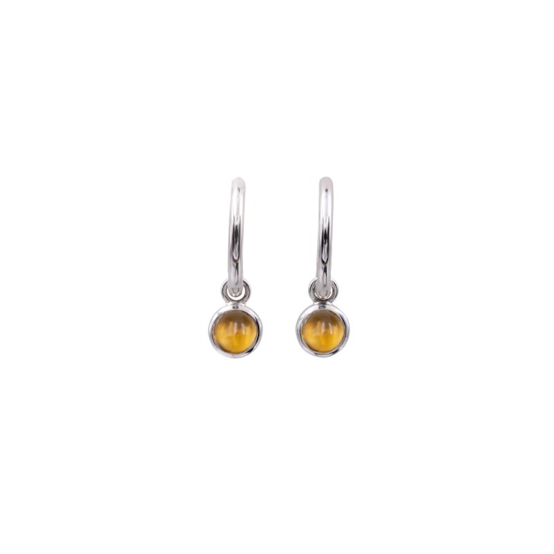 Citrine quartz hoop earrings