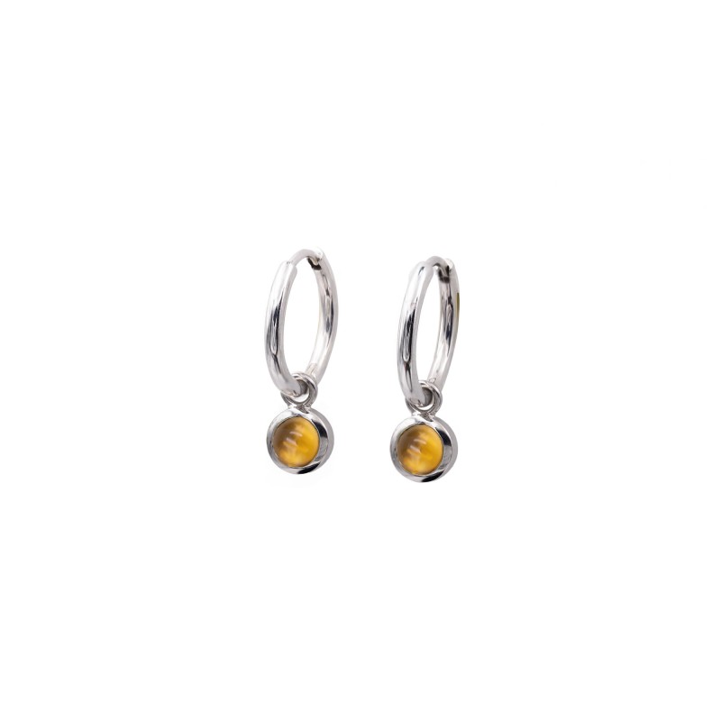 Citrine quartz hoop earrings