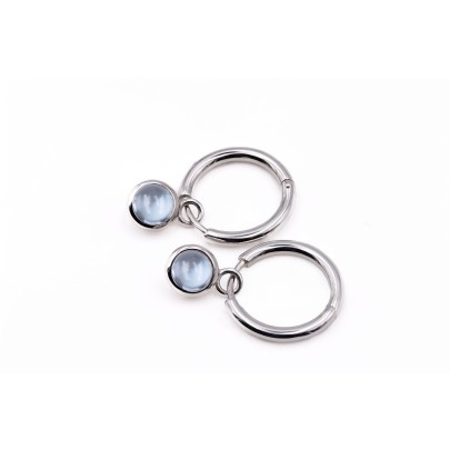 Blue topaz hoop earrings