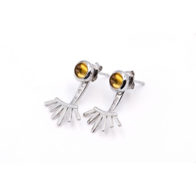 Citrine quartz spike earrings