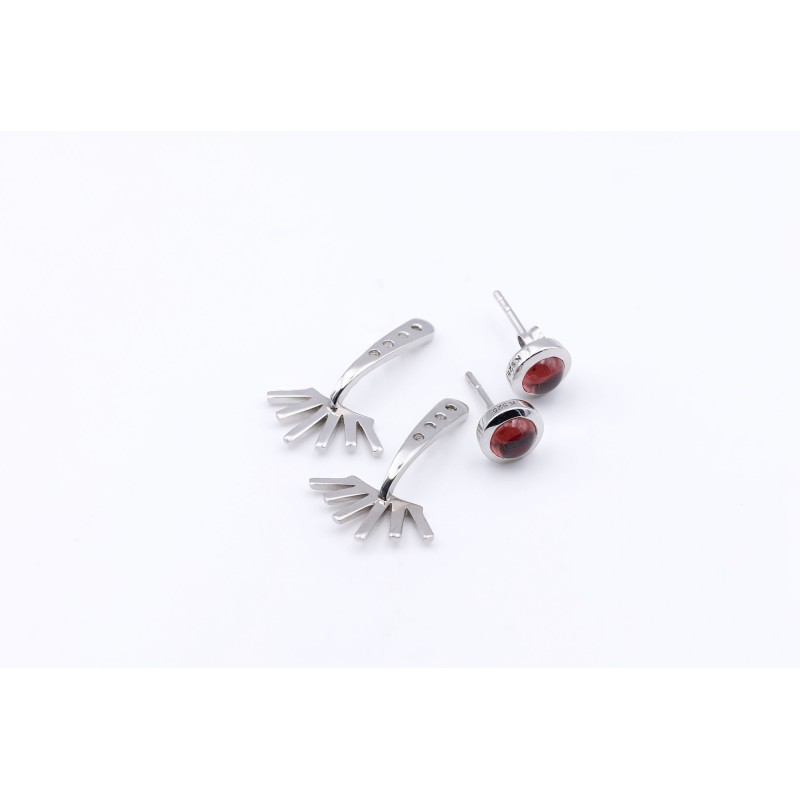 Garnet spike earrings