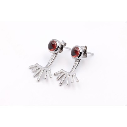 Garnet spike earrings