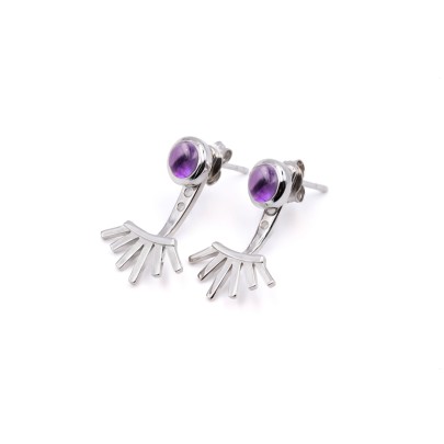 Amethyst quarz spike earring